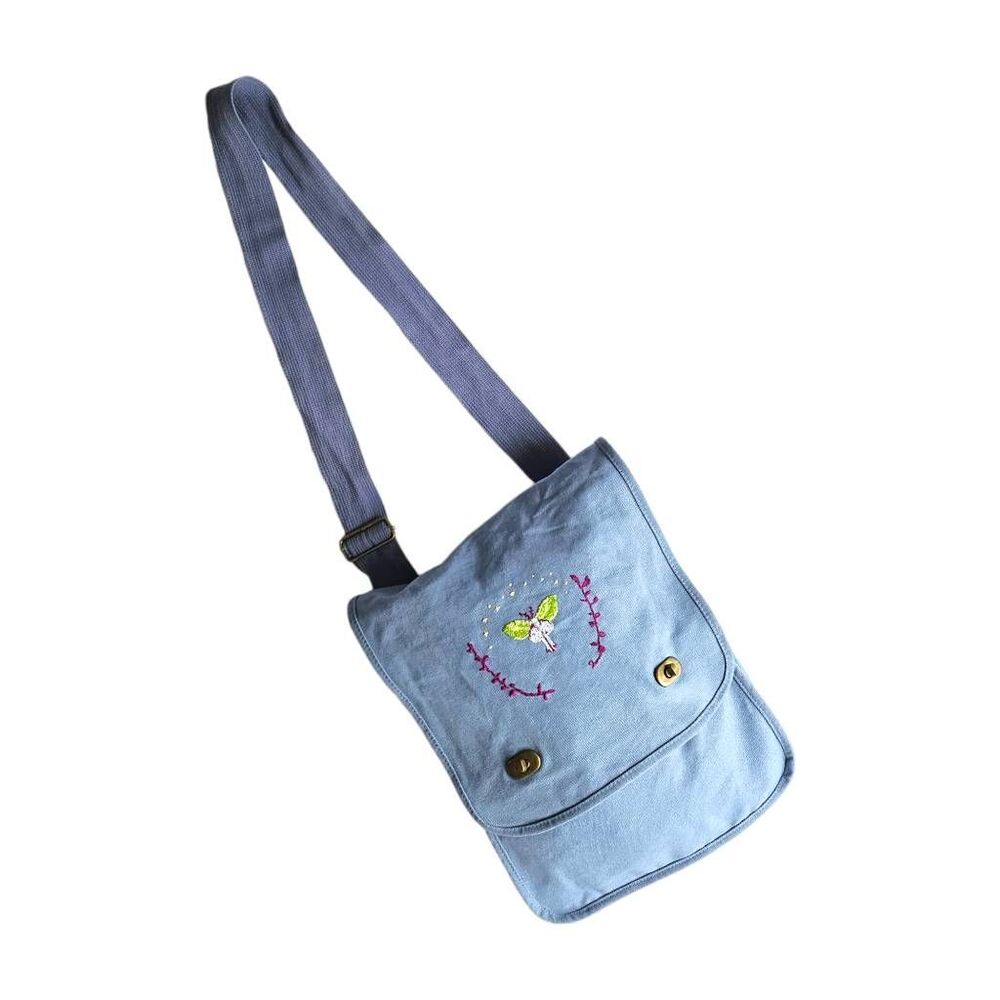 fairy embroidered messenger bag